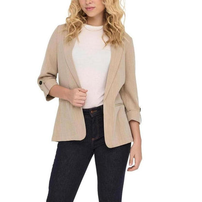 Only – Beigefarbener Viskose-Blazer