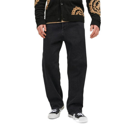 Jack Jones Black Cotton Relaxed Fit Jeans