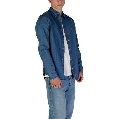 Tommy Hilfiger Jeans – Blaues Hemd aus recycelter Baumwolle