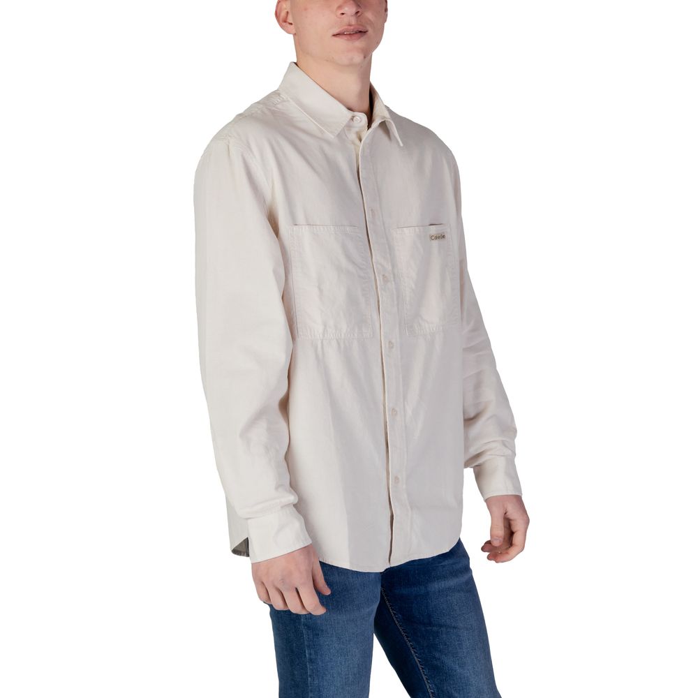 Calvin Klein Jeans – Beiges Hemd aus recycelter Baumwolle