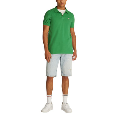 Tommy Hilfiger Jeans – Grünes Poloshirt aus Baumwolle