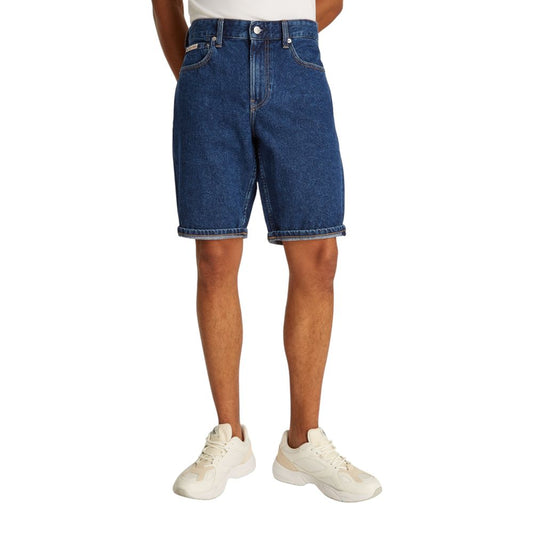 Calvin Klein Jeans – Blaue Baumwoll-Bermuda