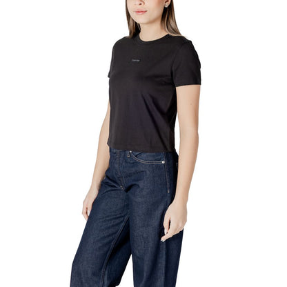 Calvin Klein Jeans – Schwarzes T-Shirt aus recycelter Baumwolle