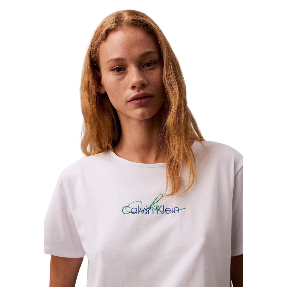 Calvin Klein Jeans – Weißes T-Shirt aus recycelter Baumwolle