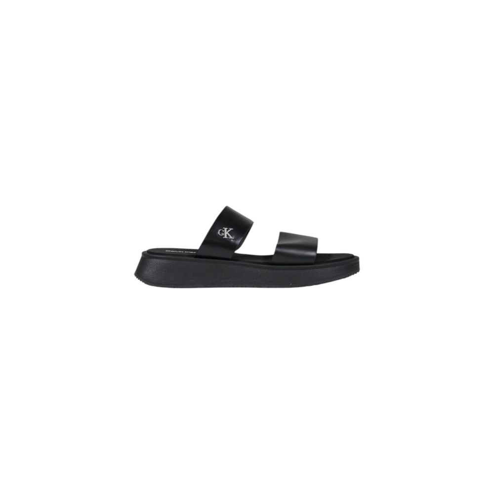 Calvin Klein Jeans – Schwarze Ledersandalen