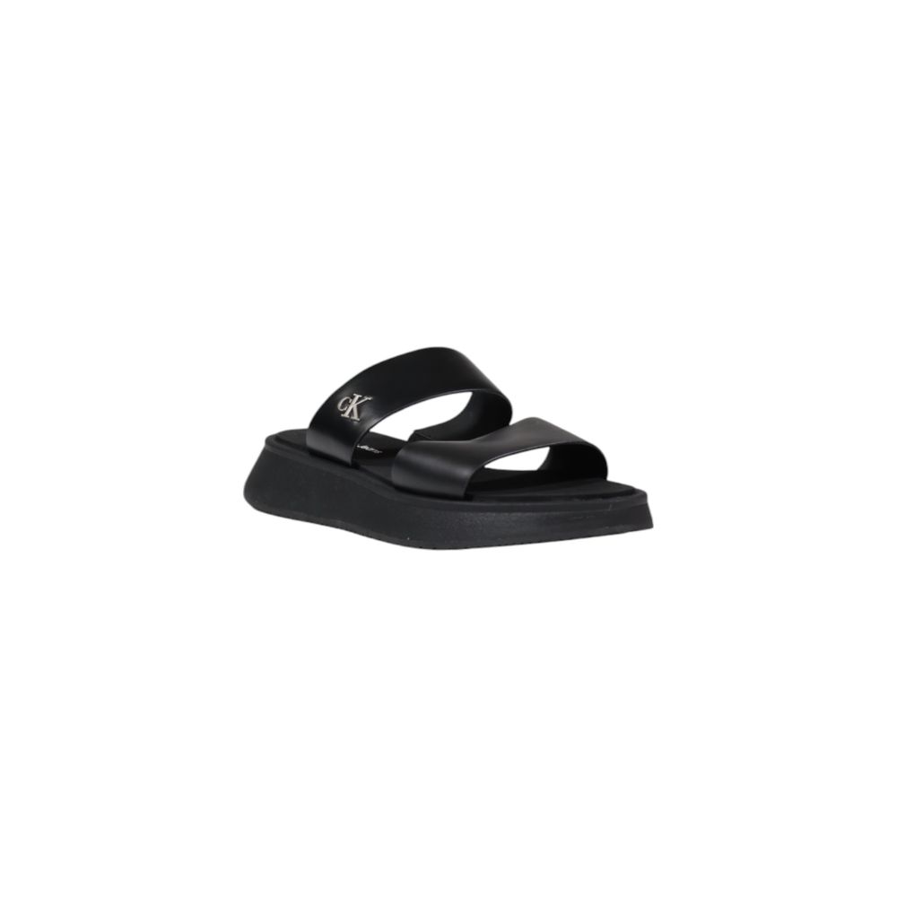 Calvin Klein Jeans – Schwarze Ledersandalen