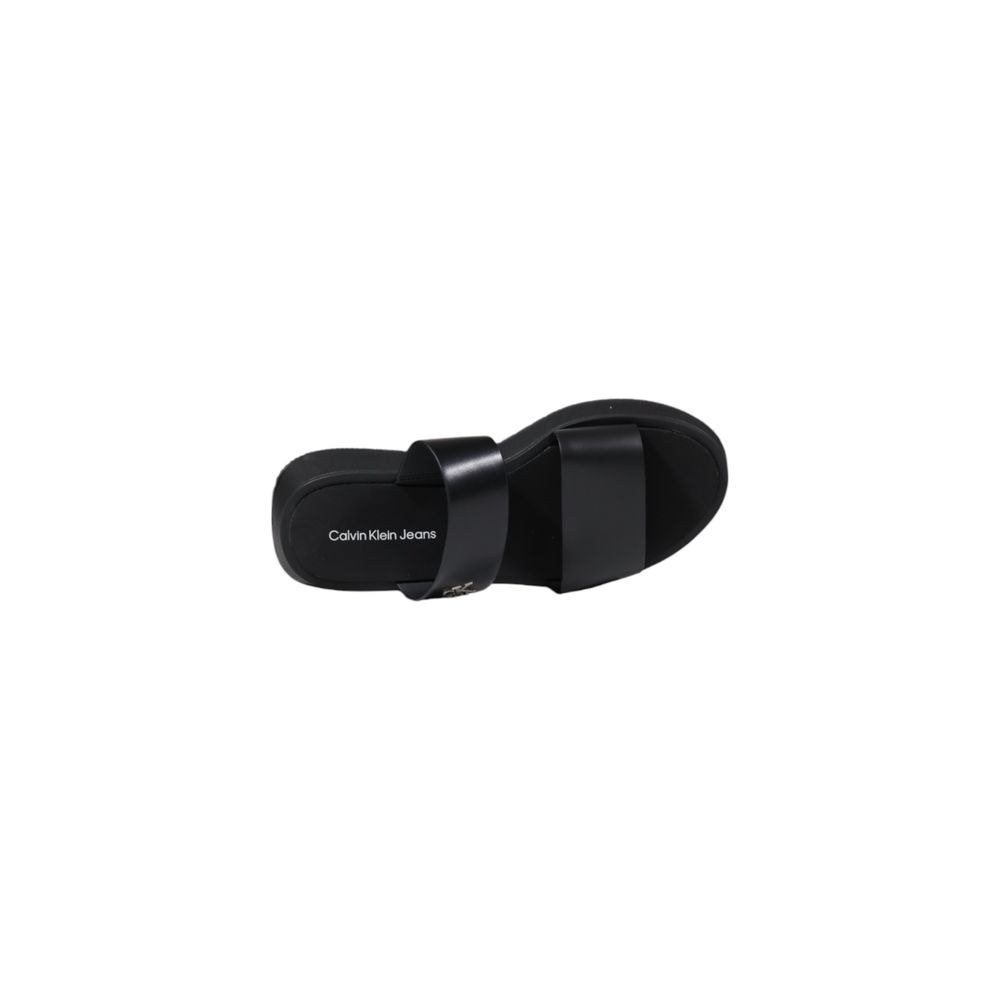 Calvin Klein Jeans – Schwarze Ledersandalen