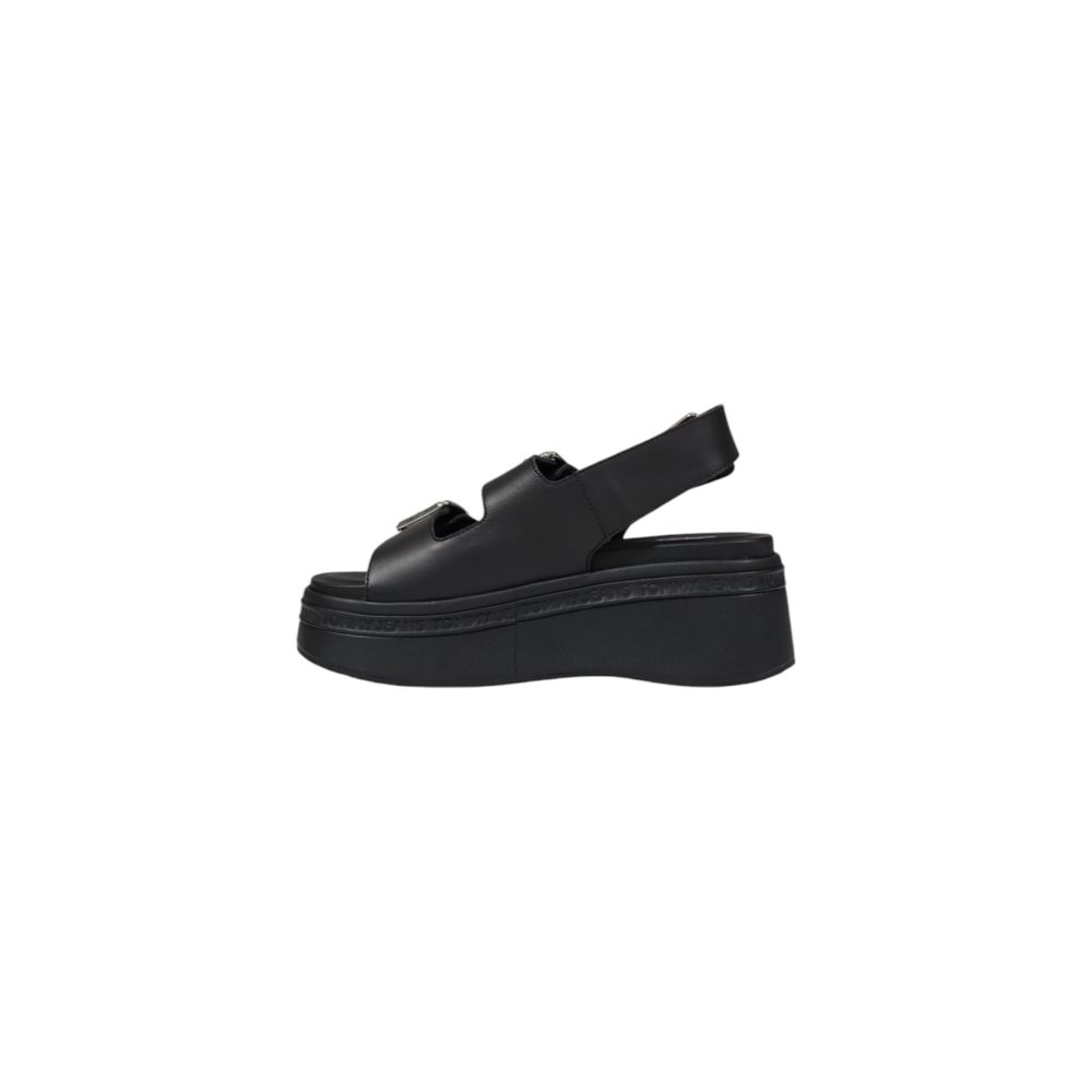 Tommy Hilfiger Jeans – Schwarze Ledersandalen