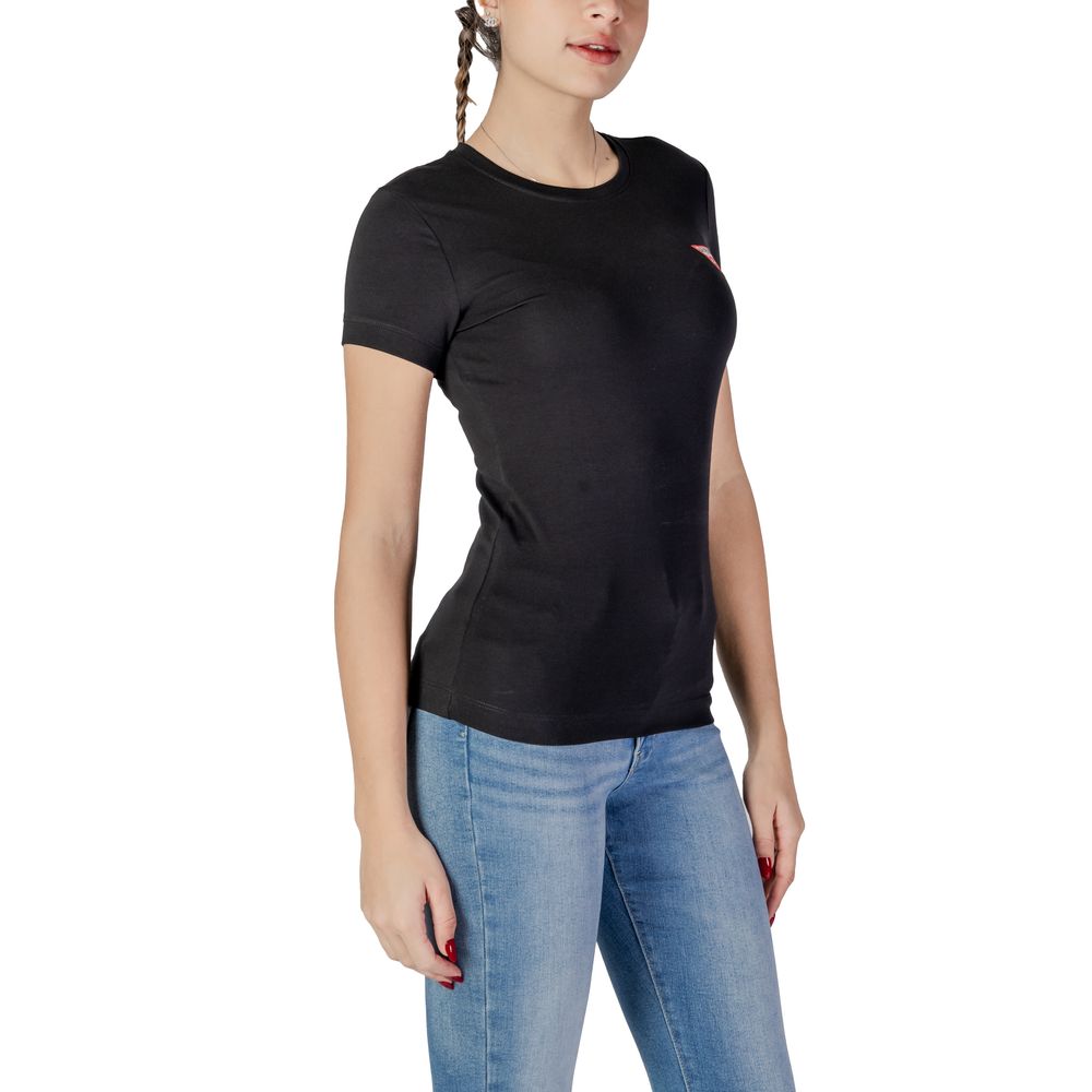 Guess – Schwarzes Baumwoll-T-Shirt