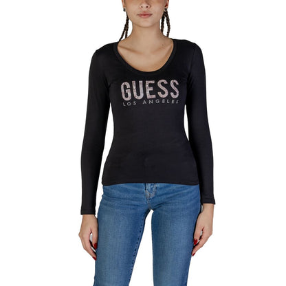 Guess – Schwarzes Langarmshirt aus Baumwolle