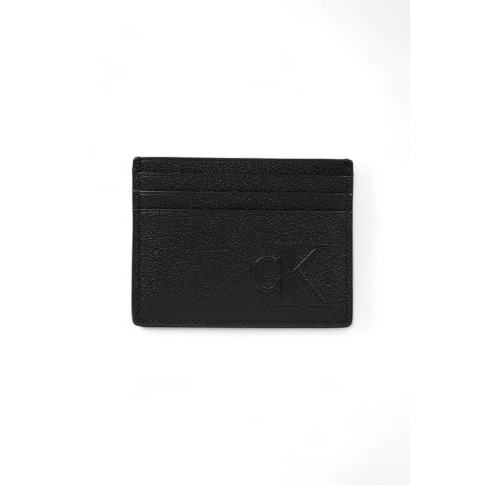 Calvin Klein Jeans – Kartenetui aus schwarzem Leder