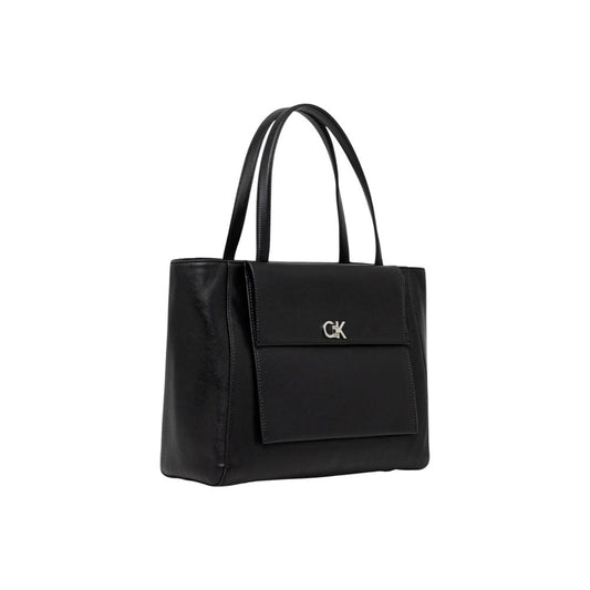 Calvin Klein – Schwarze Handtasche aus recyceltem Polyester