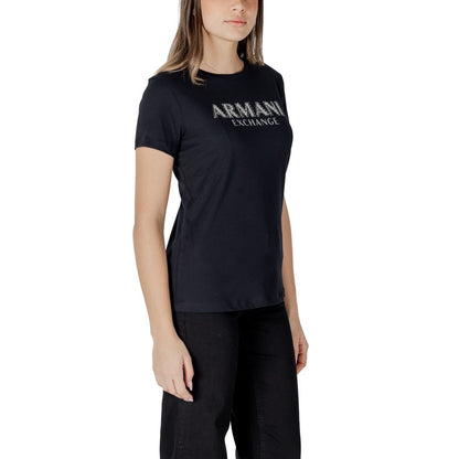 Armani Exchange – Schwarzes Baumwoll-T-Shirt