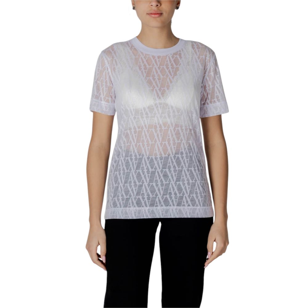 Armani Exchange – Weißes Polyester-T-Shirt
