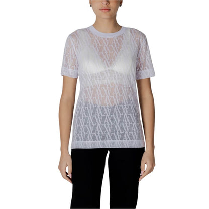 Armani Exchange – Weißes Polyester-T-Shirt