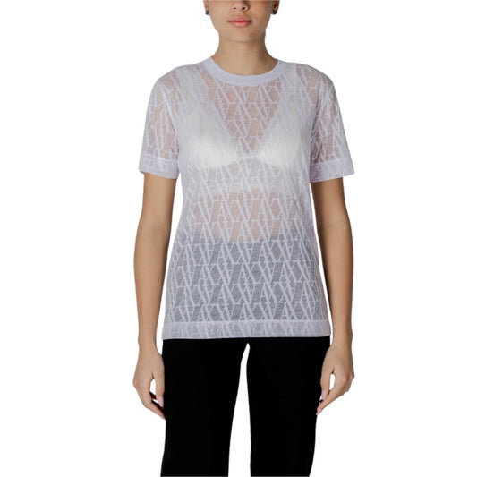 Armani Exchange – Weißes Polyester-T-Shirt