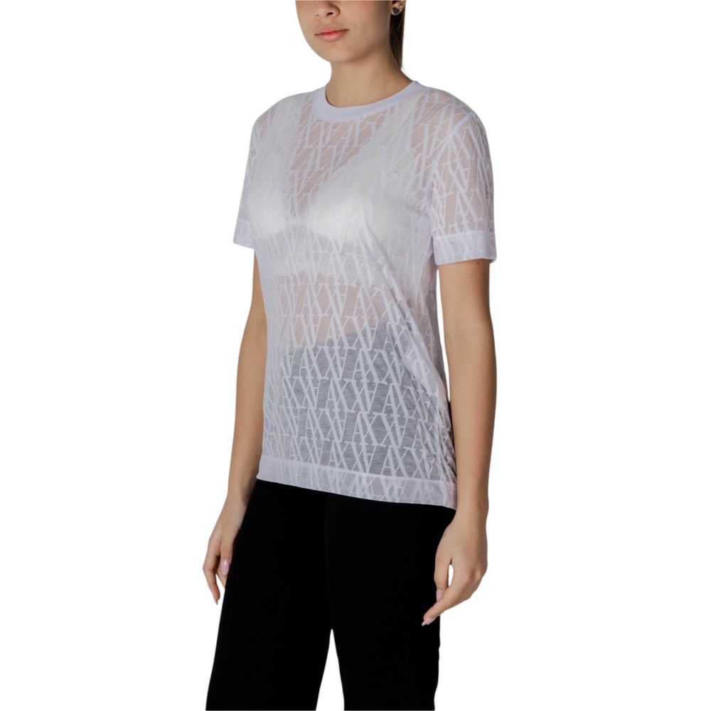 Armani Exchange – Weißes Polyester-T-Shirt