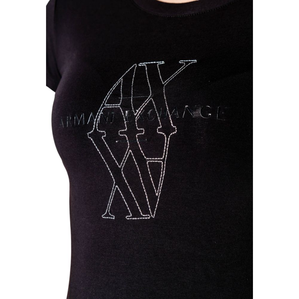 Armani Exchange – Schwarzes Baumwoll-T-Shirt