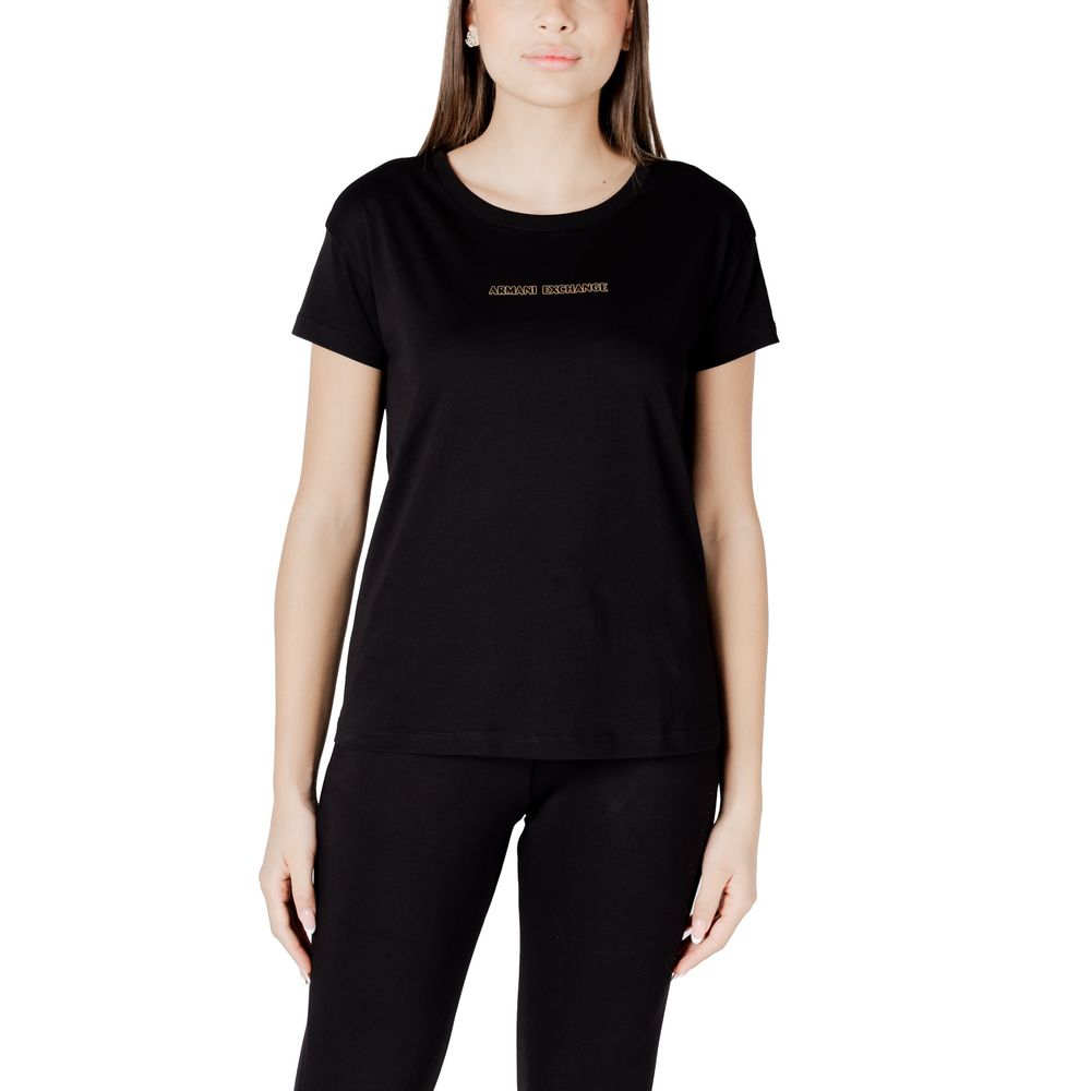 Armani Exchange – Schwarzes Baumwoll-T-Shirt