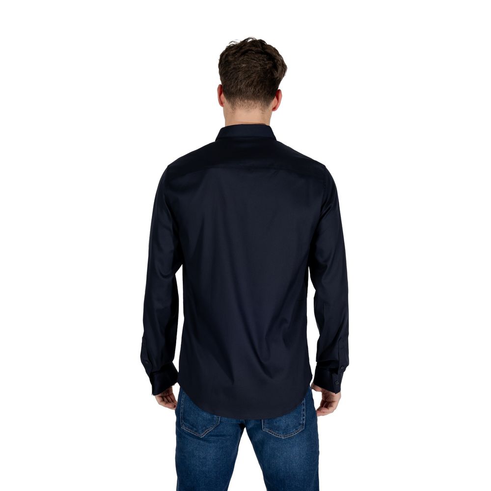 Armani Exchange – Blaues Lyocell-Hemd