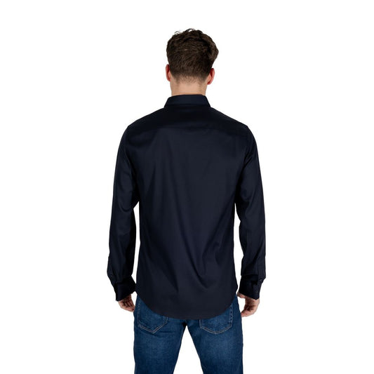 Armani Exchange – Blaues Lyocell-Hemd