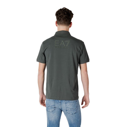 EA7 Emporio Armani – Grünes Poloshirt aus Baumwolle