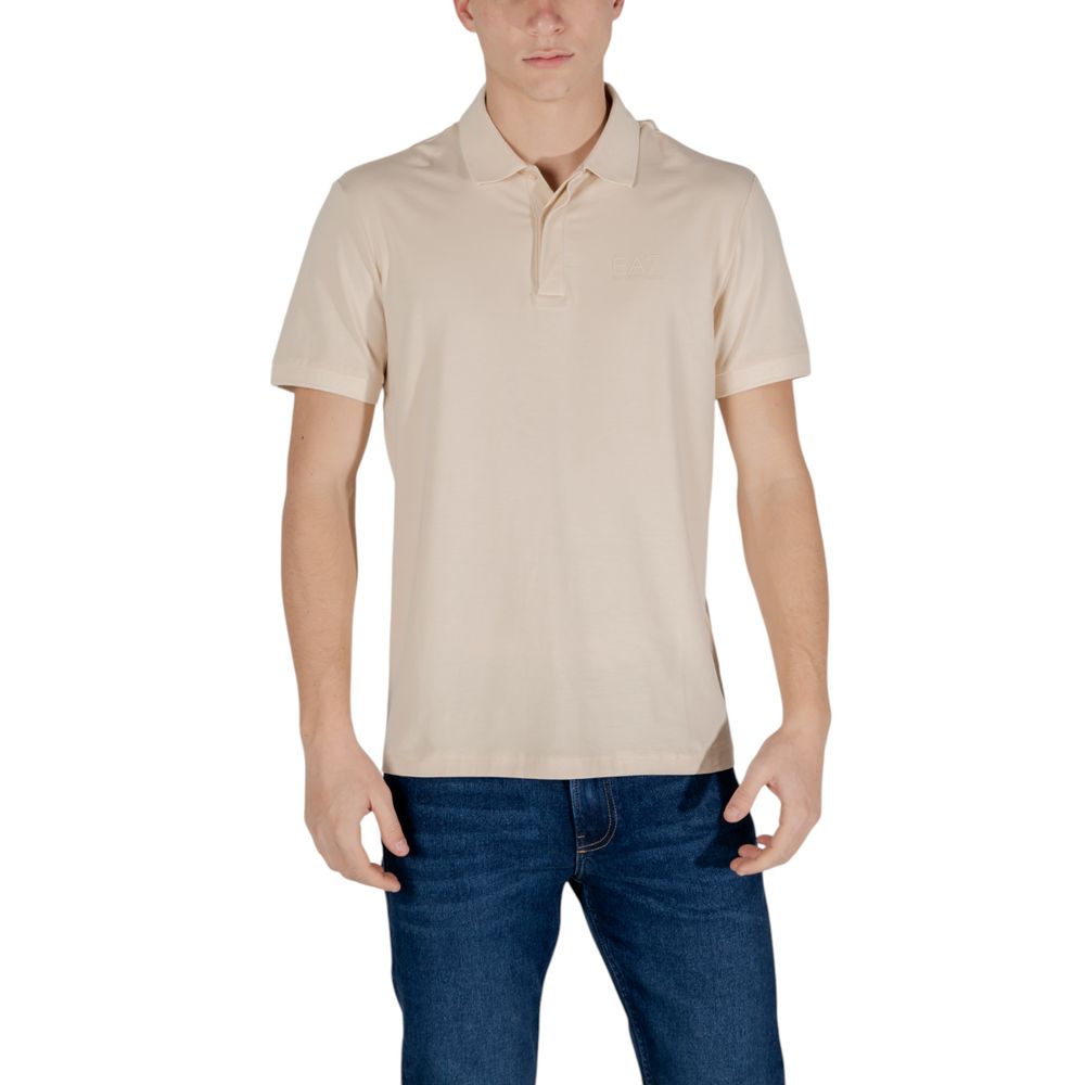 EA7 Emporio Armani – Beiges Poloshirt aus Baumwolle