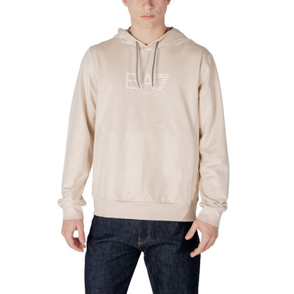 EA7 Emporio Armani – Kapuzenpullover aus Baumwolle in Beige
