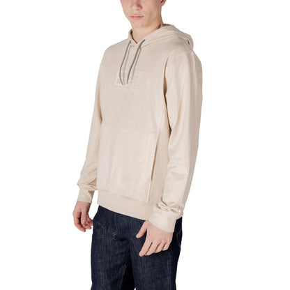 EA7 Emporio Armani – Kapuzenpullover aus Baumwolle in Beige