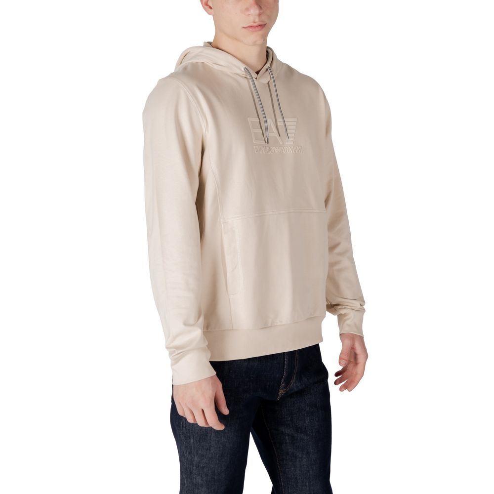 EA7 Emporio Armani – Kapuzenpullover aus Baumwolle in Beige