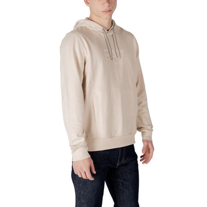 EA7 Emporio Armani – Kapuzenpullover aus Baumwolle in Beige
