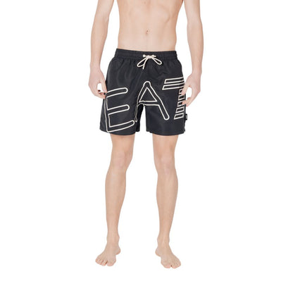 EA7 Emporio Armani – Schwarze Badeshorts aus Polyester