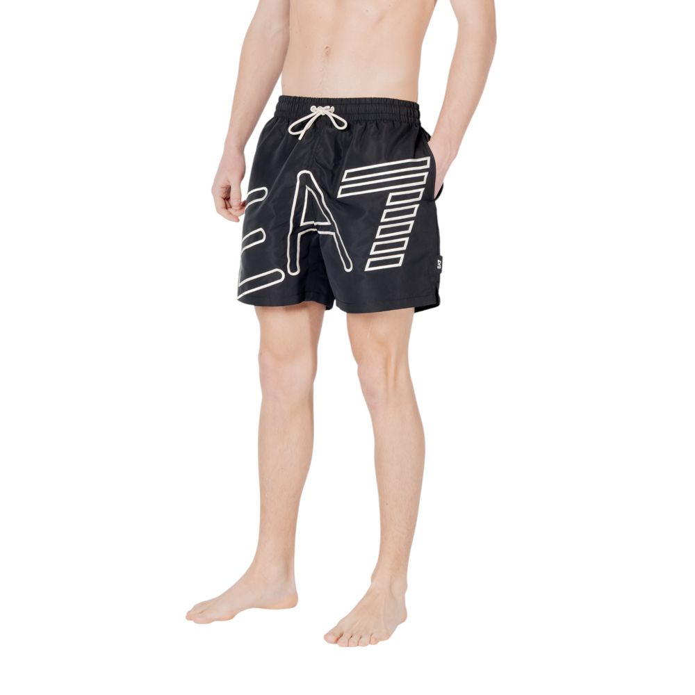 EA7 Emporio Armani – Schwarze Badeshorts aus Polyester