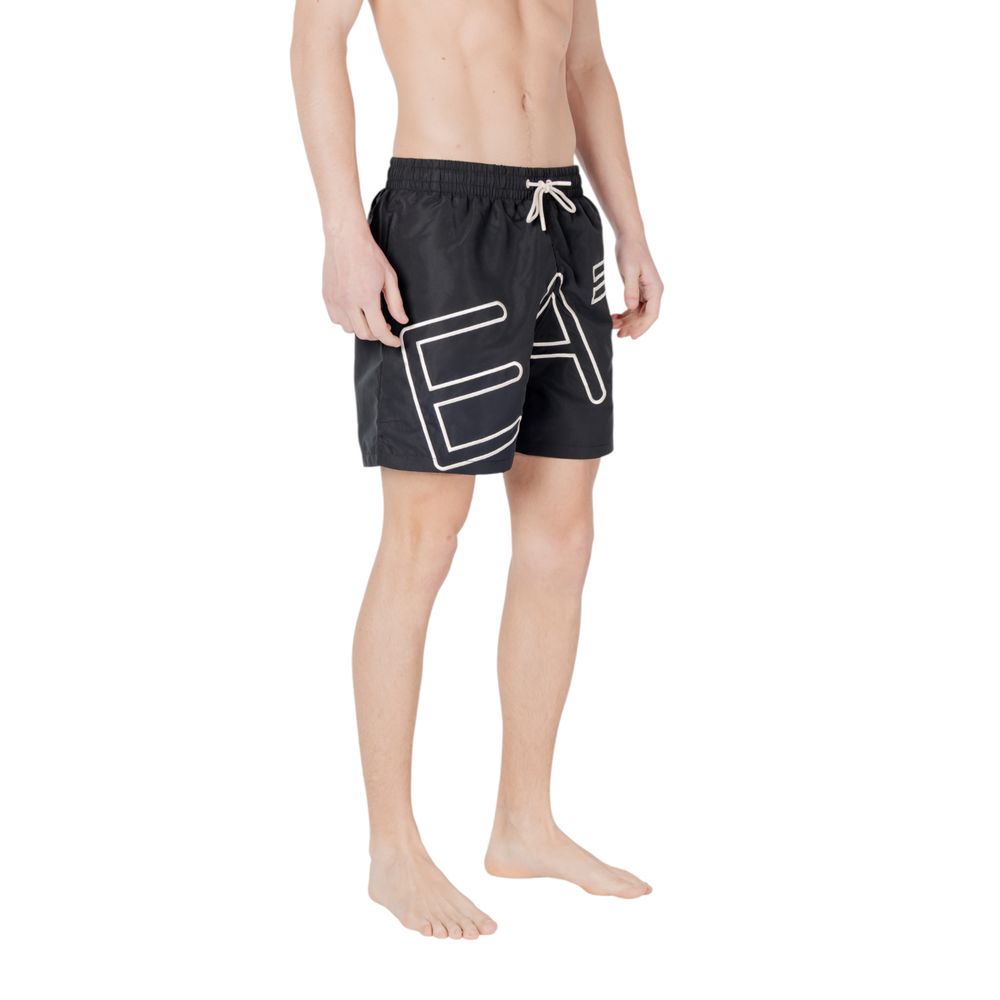 EA7 Emporio Armani – Schwarze Badeshorts aus Polyester