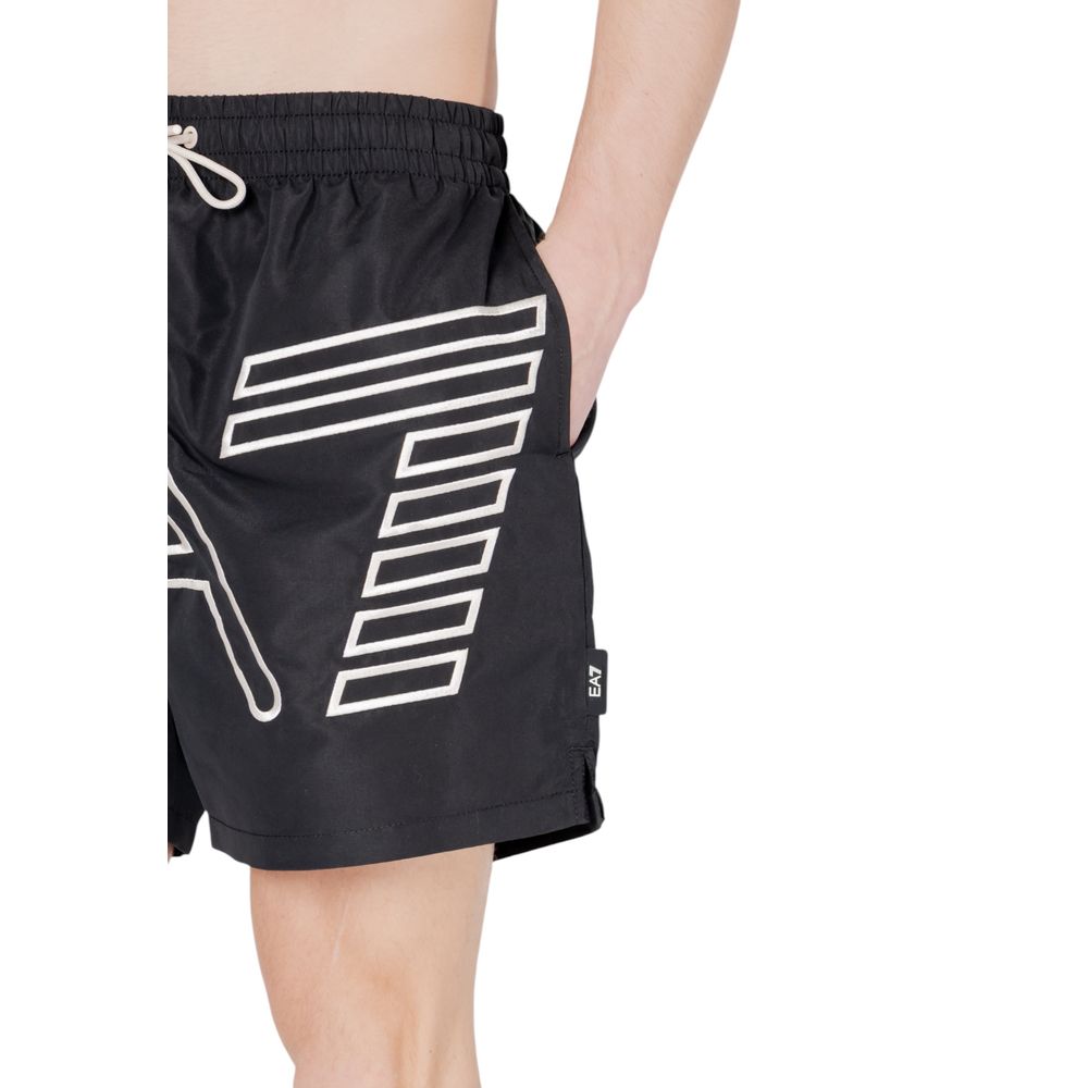 EA7 Emporio Armani – Schwarze Badeshorts aus Polyester