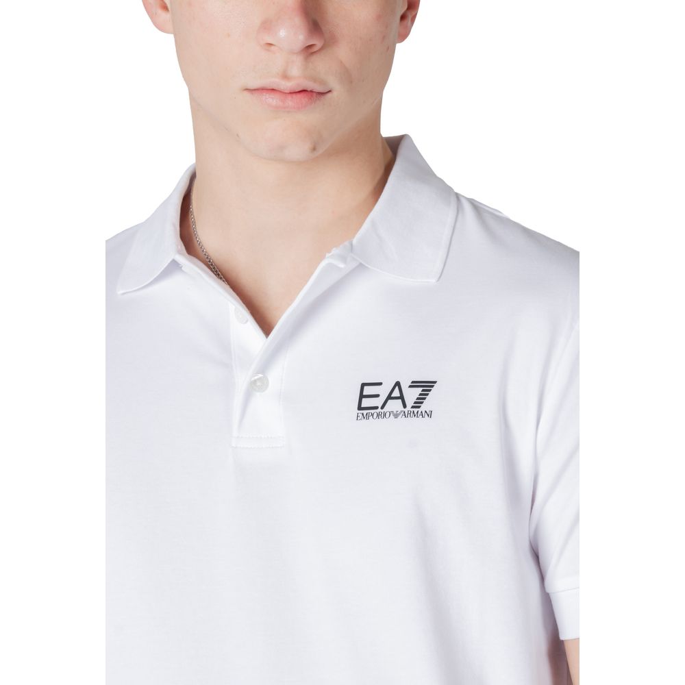 EA7 Emporio Armani – Weißes Poloshirt aus Baumwolle