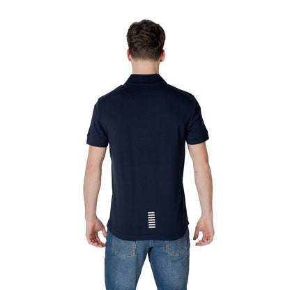 EA7 Emporio Armani – Blaues Poloshirt aus Baumwolle