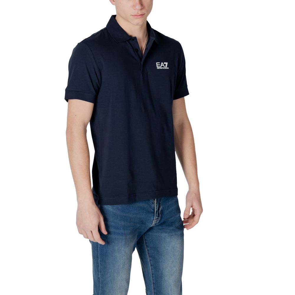 EA7 Emporio Armani – Blaues Poloshirt aus Baumwolle