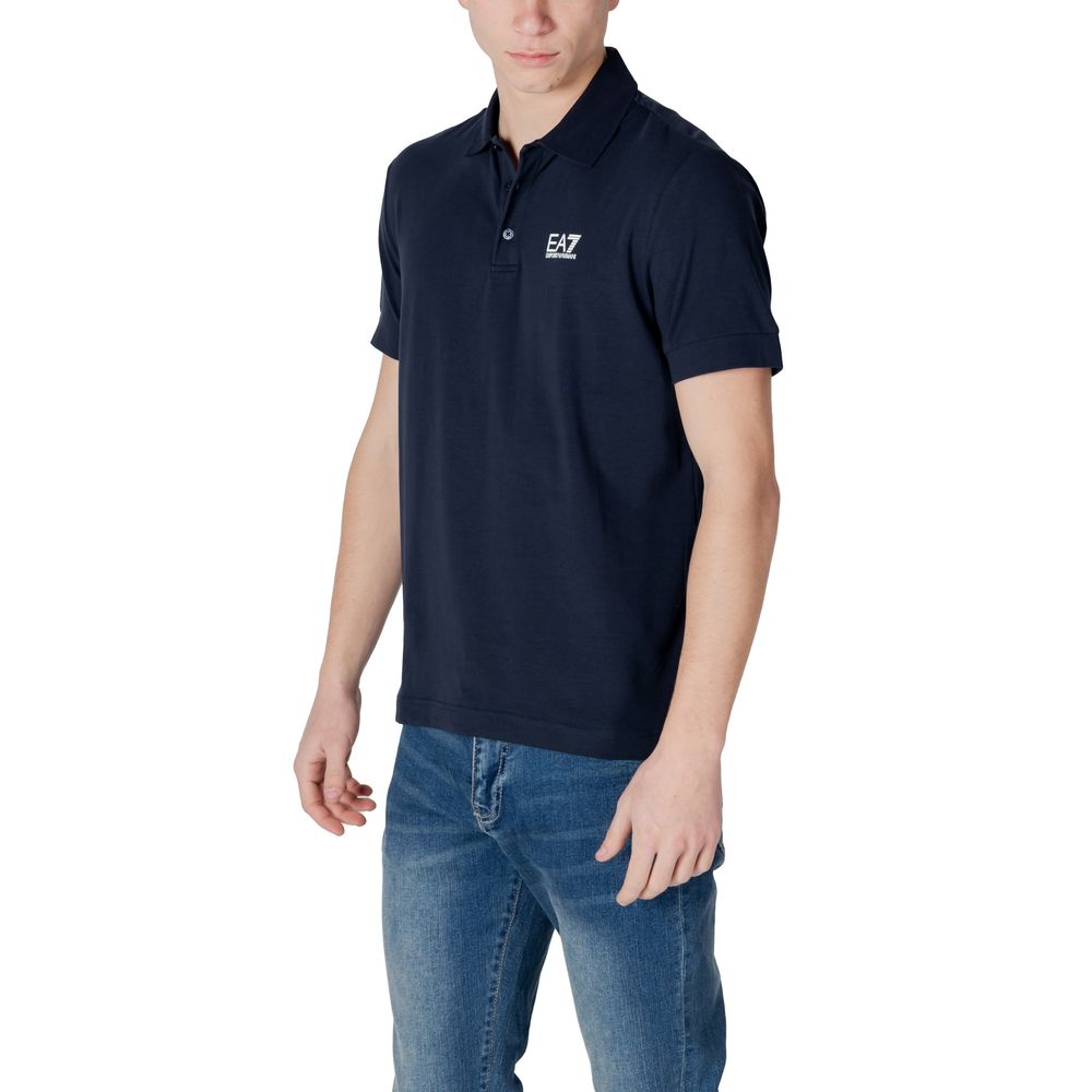 EA7 Emporio Armani – Blaues Poloshirt aus Baumwolle