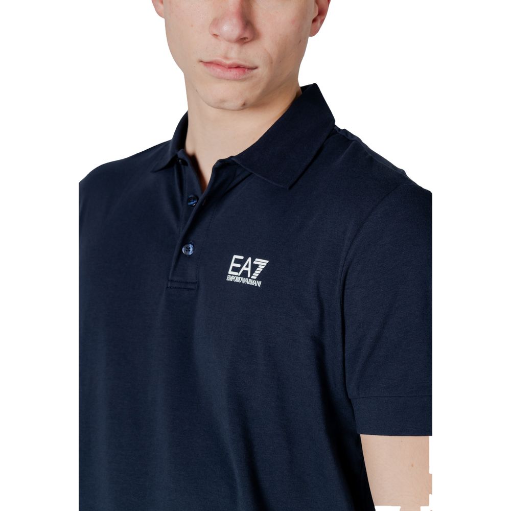 EA7 Emporio Armani – Blaues Poloshirt aus Baumwolle