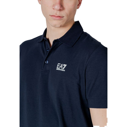 EA7 Emporio Armani – Blaues Poloshirt aus Baumwolle