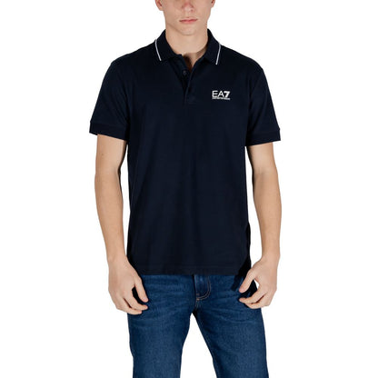 EA7 Emporio Armani – Blaues Poloshirt aus Baumwolle