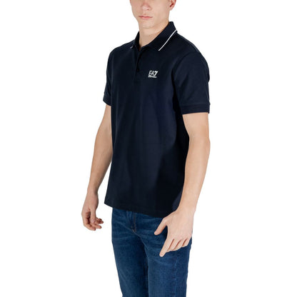EA7 Emporio Armani – Blaues Poloshirt aus Baumwolle