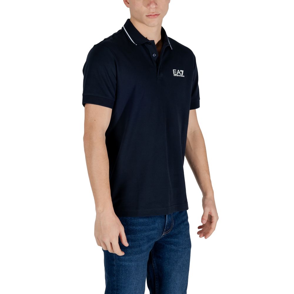 EA7 Emporio Armani – Blaues Poloshirt aus Baumwolle