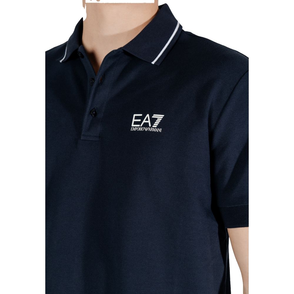 EA7 Emporio Armani – Blaues Poloshirt aus Baumwolle