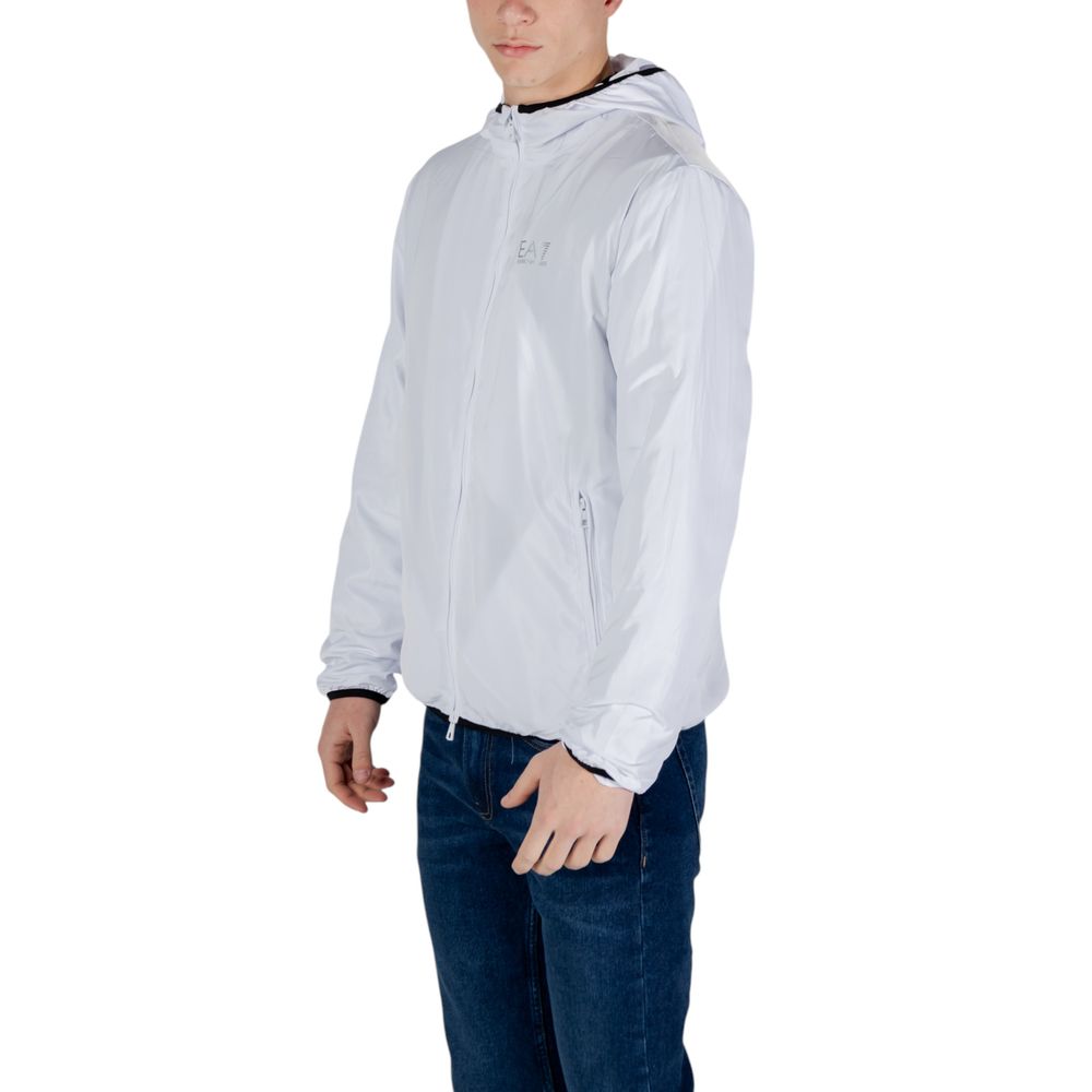 EA7 Emporio Armani Weiße Polyesterjacken und -mäntel
