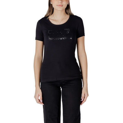 EA7 Emporio Armani Schwarzes Baumwoll-T-Shirt