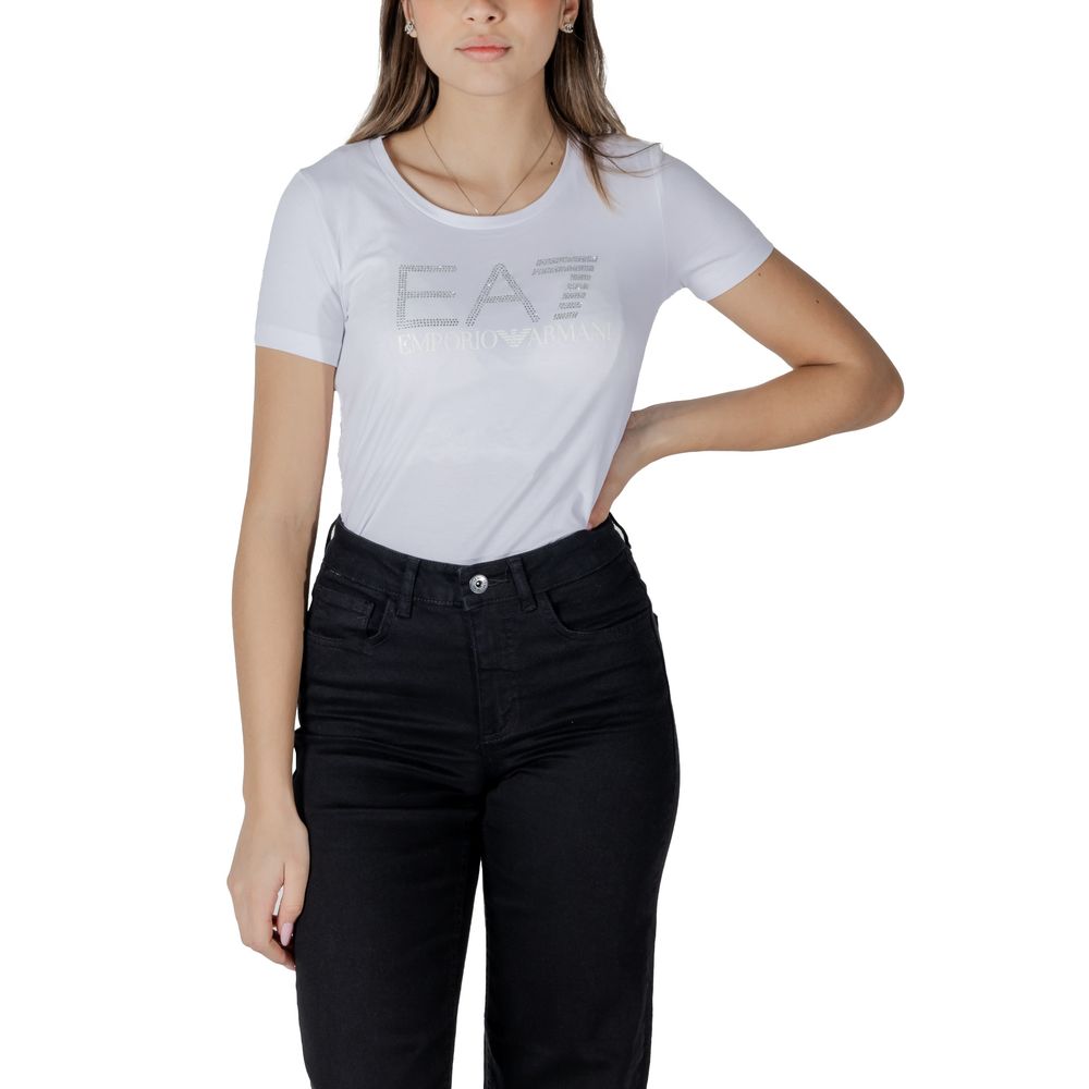 EA7 Emporio Armani Weißes Baumwoll-T-Shirt