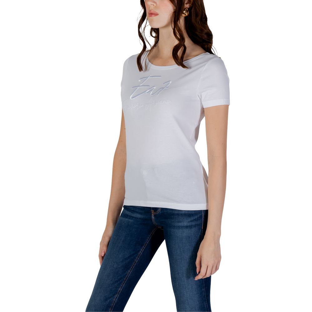 EA7 Emporio Armani Weißes Baumwoll-T-Shirt