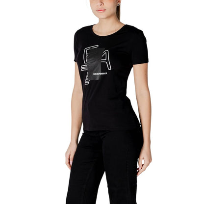 EA7 Emporio Armani Schwarzes Baumwoll-T-Shirt
